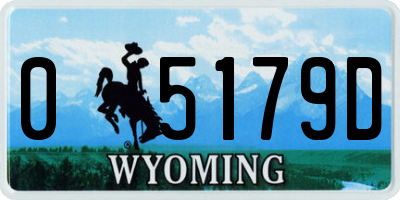 WY license plate 05179D
