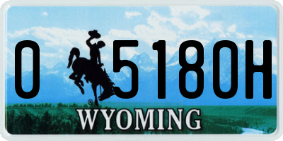 WY license plate 05180H