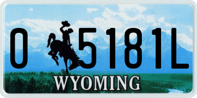 WY license plate 05181L