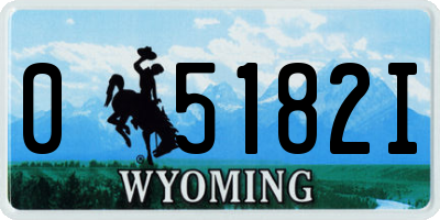 WY license plate 05182I