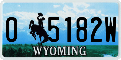 WY license plate 05182W