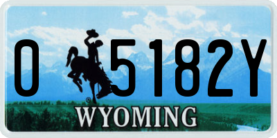 WY license plate 05182Y