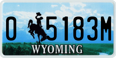 WY license plate 05183M