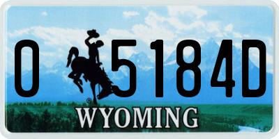 WY license plate 05184D