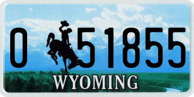 WY license plate 051855
