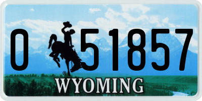 WY license plate 051857