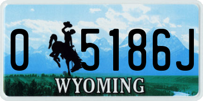 WY license plate 05186J