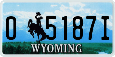 WY license plate 05187I