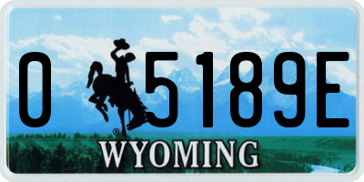 WY license plate 05189E