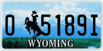 WY license plate 05189I