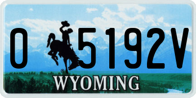 WY license plate 05192V
