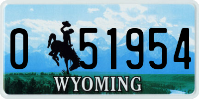 WY license plate 051954