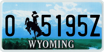 WY license plate 05195Z