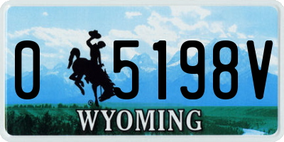 WY license plate 05198V