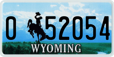WY license plate 052054