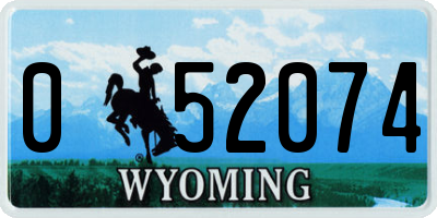 WY license plate 052074