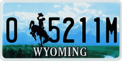 WY license plate 05211M