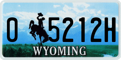 WY license plate 05212H