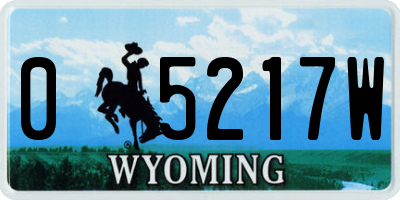 WY license plate 05217W