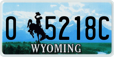WY license plate 05218C