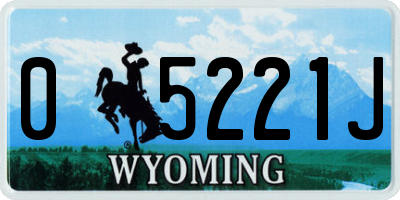 WY license plate 05221J