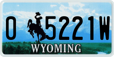 WY license plate 05221W