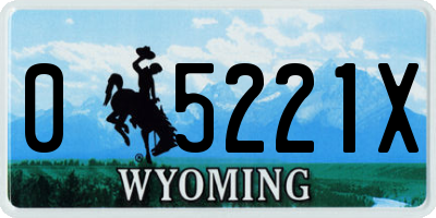WY license plate 05221X
