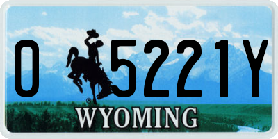 WY license plate 05221Y