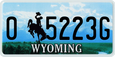 WY license plate 05223G