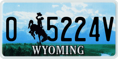 WY license plate 05224V