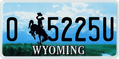 WY license plate 05225U