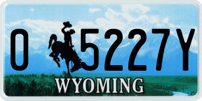 WY license plate 05227Y