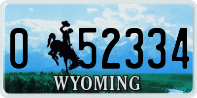 WY license plate 052334