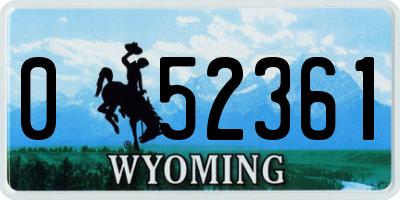 WY license plate 052361