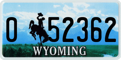 WY license plate 052362