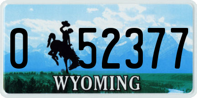 WY license plate 052377