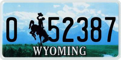 WY license plate 052387