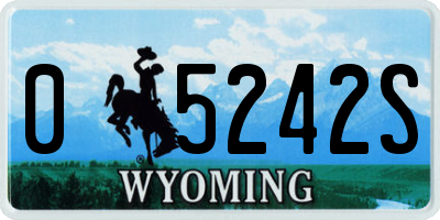 WY license plate 05242S