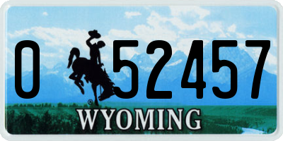 WY license plate 052457