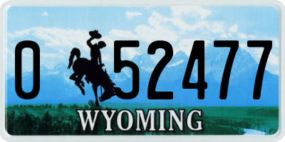 WY license plate 052477
