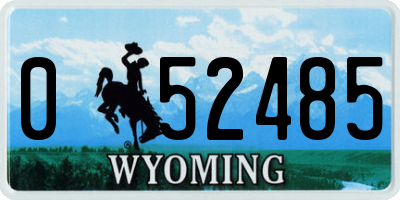 WY license plate 052485