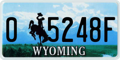 WY license plate 05248F