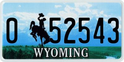 WY license plate 052543