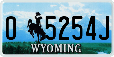 WY license plate 05254J