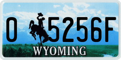 WY license plate 05256F