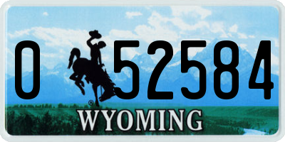 WY license plate 052584