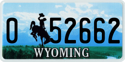 WY license plate 052662