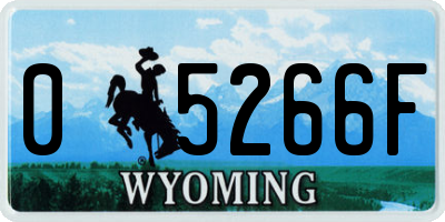 WY license plate 05266F
