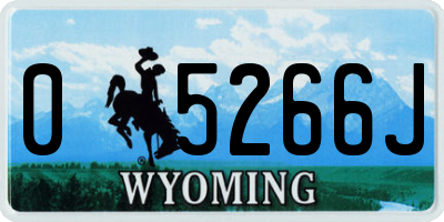 WY license plate 05266J