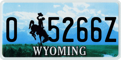 WY license plate 05266Z